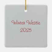 Persoonlijke Winter Westie Kerstbal Keramisch Ornament (Achterkant)