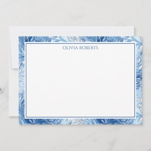 Persoonlijke Winter Wonderland Blauwe Notitiekaartje (Voorkant)