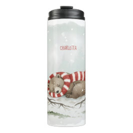 Persoonlijke Winterbeer Tumbler – Slapend Dier Thermosbeker