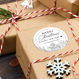 Persoonlijke Wintergroenheid Prettig Kerstfeest Ronde Sticker