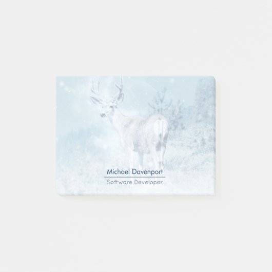 Persoonlijke winterherten en dennenbomen post-it® notes (Voorkant)