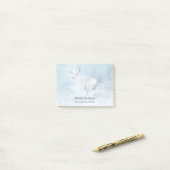 Persoonlijke winterherten en dennenbomen post-it® notes (Op bureau)