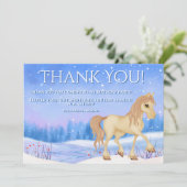 Persoonlijke winterpaarden en sneeuwdag bedankkaart (Staand voorkant)