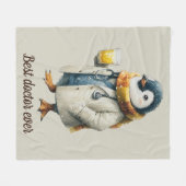 Persoonlijke Winterpinguïn “Beste Dokter Ooit” Fleece Deken (Voorkant (Horizontaal))