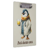 Persoonlijke Winterpinguïn “Beste Dokter Ooit” Klembord (Rechts)
