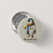 Persoonlijke Winterpinguïn “Beste Dokter Ooit” Ronde Button 3,2 Cm (Voorkant /achterkant)