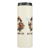 Persoonlijke winterpinguïn brandweerman cadeau mok (Achterkant)