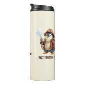 Persoonlijke winterpinguïn brandweerman cadeau mok (Geroteerd rechts)