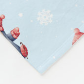 Persoonlijke winterpinguïn jongens fleece deken (Hoek)