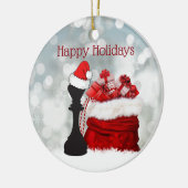 Persoonlijke wintersneeuwkerstkerst keramisch ornament (Links)