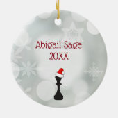 Persoonlijke wintersneeuwkerstkerst keramisch ornament (Achterkant)