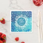 Persoonlijke wintersneeuwvlokken bruiloft | Napkin Servetten (Insitu)