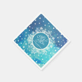 Persoonlijke wintersneeuwvlokken bruiloft | Napkin Servetten (Hoek)