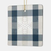 Persoonlijke wintersopflake Blauwe kerstmis Keramisch Ornament (Links)