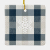 Persoonlijke wintersopflake Blauwe kerstmis Keramisch Ornament (Voorkant)