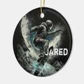 Persoonlijke wintersport keramisch ornament (Links)