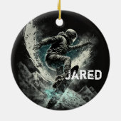 Persoonlijke wintersport keramisch ornament (Achterkant)