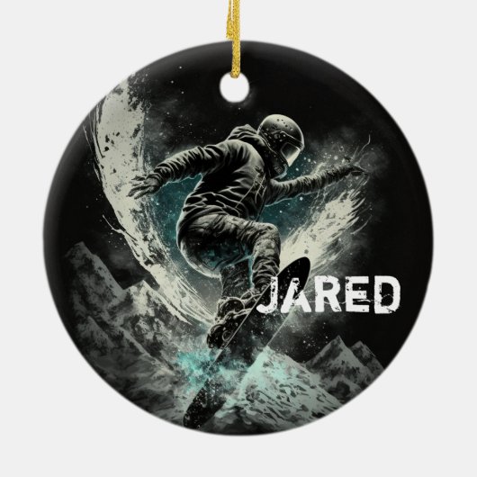 Persoonlijke wintersport keramisch ornament (Achterkant)