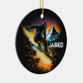 Persoonlijke wintersport keramisch ornament (Rechts)