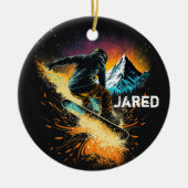 Persoonlijke wintersport keramisch ornament (Voorkant)