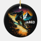 Persoonlijke wintersport keramisch ornament (Achterkant)