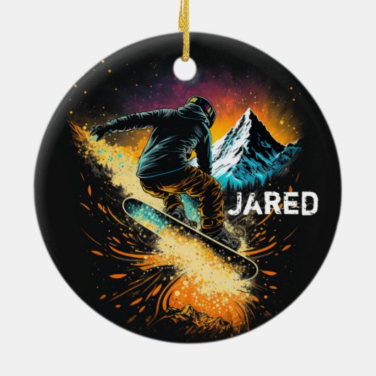 Persoonlijke wintersport keramisch ornament (Achterkant)