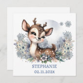 Persoonlijke winterthema baby hertje  kaart (Voorkant / Achterkant)