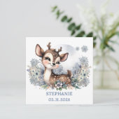 Persoonlijke winterthema baby hertje  kaart (Staand voorkant)
