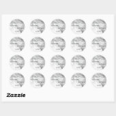 Persoonlijke winterwonderland Snow Wedding SEAL Ronde Sticker (Vel)