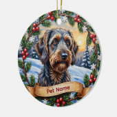 Persoonlijke Wirehaired Pointing Griffon Kerst Keramisch Ornament (Links)