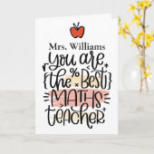 Persoonlijke Wiskunde Docent Bedankkaart Kaart (Gele Bloem)