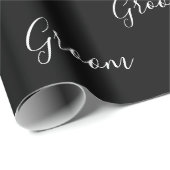 Persoonlijke Wit manuscript Elegant Name Groom Cadeaupapier (Rol Hoek)