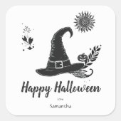 Persoonlijke Witchcore Halloween Sticker Label (Voorkant)