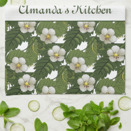 Persoonlijke Witte Bloem Theedoek