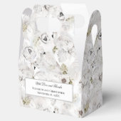 Persoonlijke witte bloemenszwanen bruiloft bedankdoosjes (Geopend)