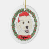 Persoonlijke Witte Crème Doodle Kerstmis Keramisch Ornament (Rechts)