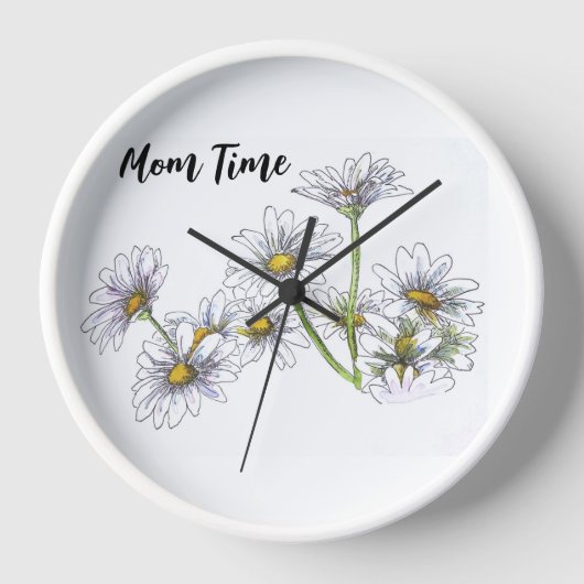 Persoonlijke witte Daisy Clock (Voorkant)