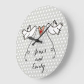 Persoonlijke witte doven bruiloft Gift Acrylische  Grote Klok (Hoek)