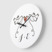 Persoonlijke witte doven bruiloft Gift Acrylische  Grote Klok (Hoek)