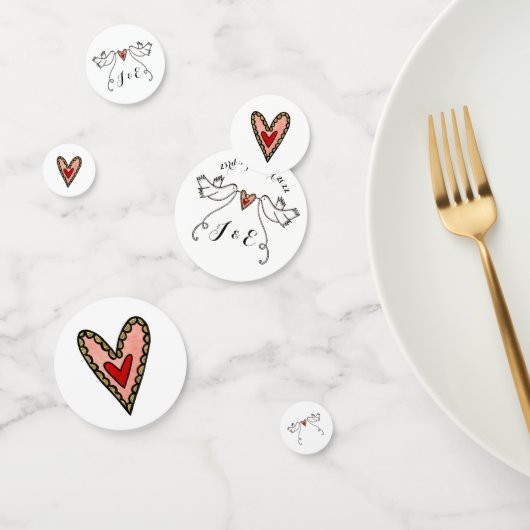 Persoonlijke witte doven en Confetti van het liefd (Groep)