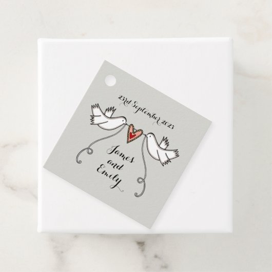 Persoonlijke Witte Doves Weddenschap voor Labels (In situ)