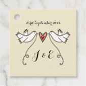 Persoonlijke Witte Doves Weddenschap voor Labels (Voorkant)