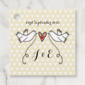 Persoonlijke Witte Doves Weddenschap voor Labels (Voorkant)