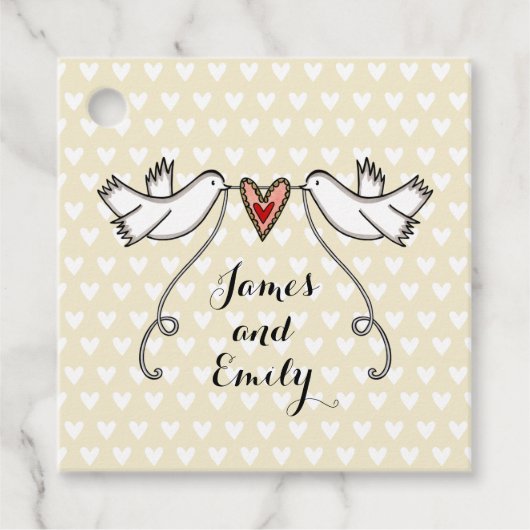 Persoonlijke Witte Doves Weddenschap voor Labels (Voorkant)