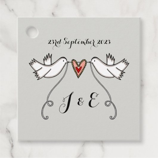 Persoonlijke Witte Doves Weddenschap voor Labels (Voorkant)