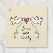 Persoonlijke Witte Doves Weddenschap voor Labels (Voorkant)