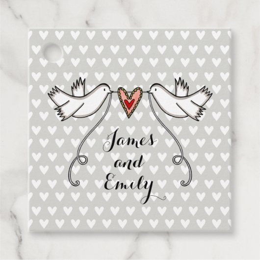 Persoonlijke Witte Doves Weddenschap voor Labels (Voorkant)