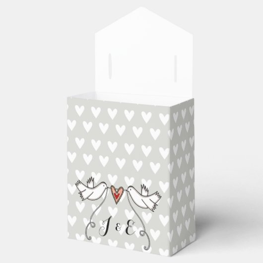 Persoonlijke Witte Doves Wedding Favor Box Bedankdoosjes (Geopend)