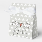 Persoonlijke Witte Doves Wedding Favor Box Bedankdoosjes (Voorkant Zijde)