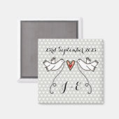 Persoonlijke Witte Doves Wedding Magnet Favor (Voorkant / Achterkant)